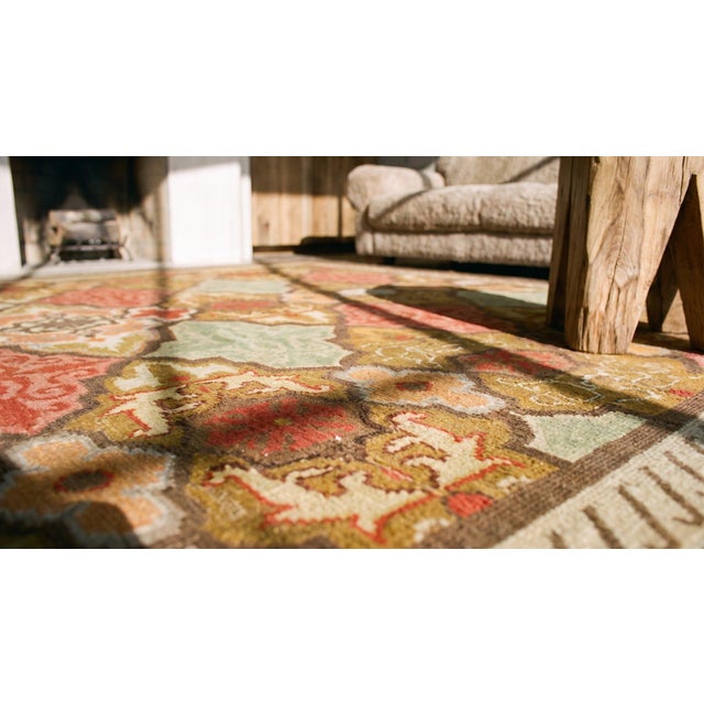 Antique Rare Metallic Threads French Aubusson Carpet by the Sallandrouze Family For Sale - Image 10 of 12