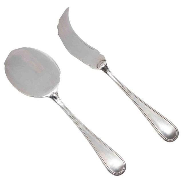 Metal Vintage Silver Cake Server and Serving Spoon, 1960s, Set of 2 For Sale - Image 7 of 7