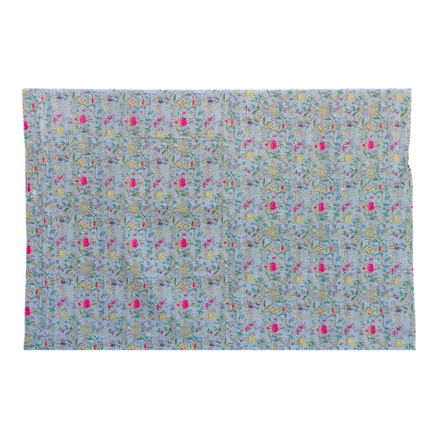 Garden Bouquet Indian Block Print Blanket For Sale