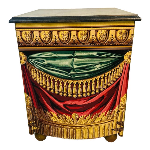 1980s Theatrical Storage Chest With Painted Design For Sale