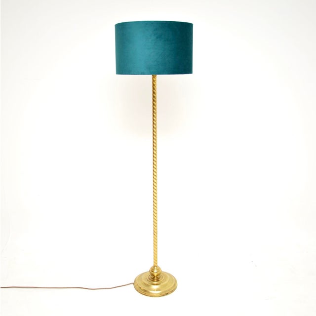 A beautiful and stylish vintage floor lamp in solid brass. This was made in France, it dates from around the 1960’s. It...