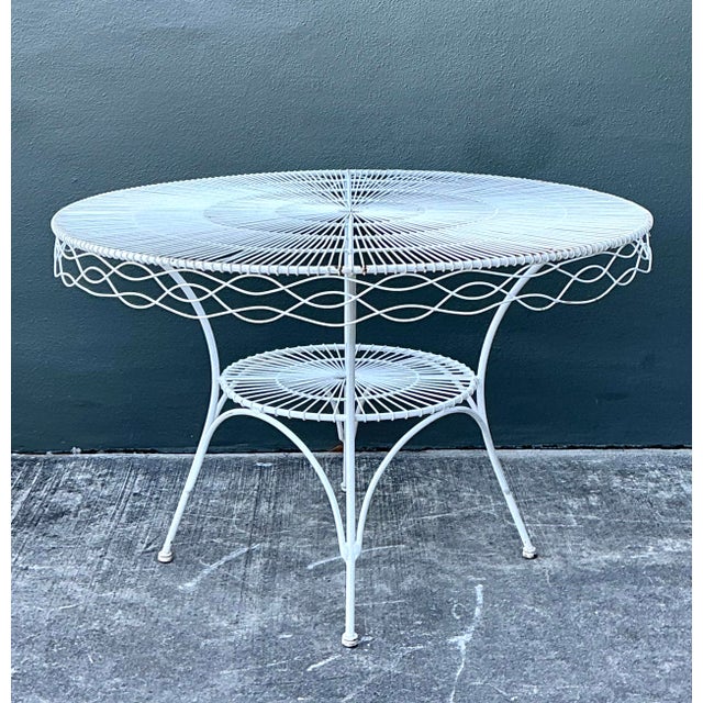 Mid 20th Century Vintage MCM Twisted Wrought Iron Dining Set of 5 For Sale - Image 5 of 12
