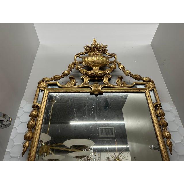 Large 18th Century French Louis XVI Giltwood Mirror For Sale In Houston - Image 6 of 11