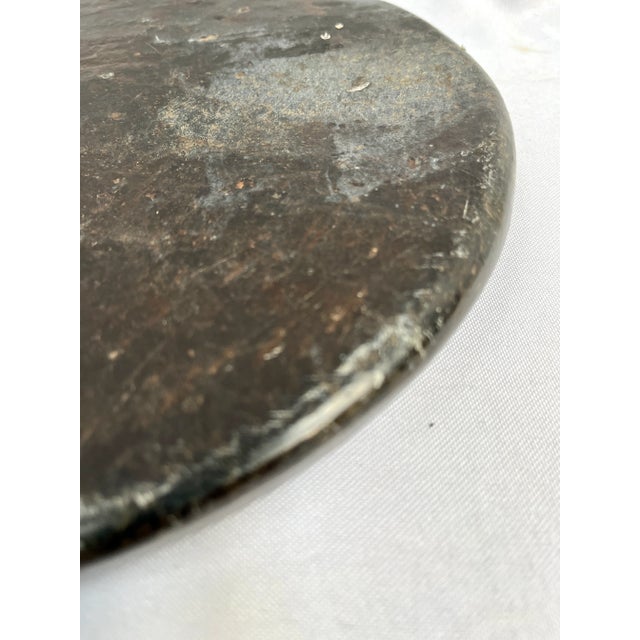Early 20th Century Primitive Black Limestone Handcrafted Plateau/Charger For Sale - Image 4 of 10