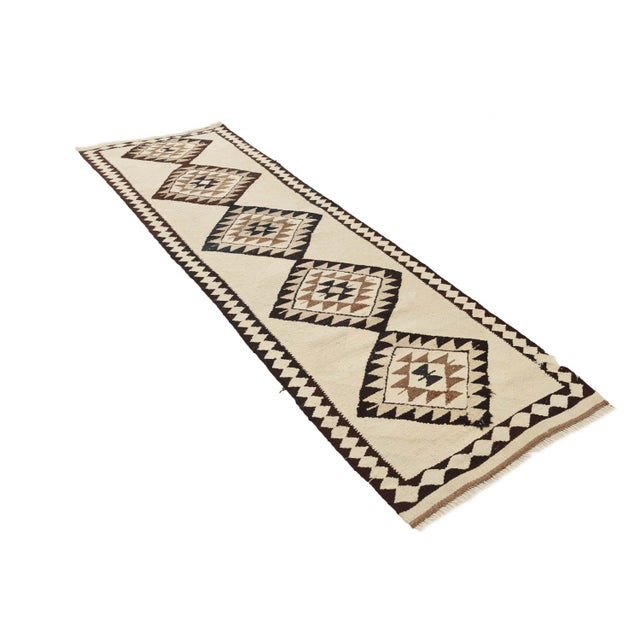Mid-Century Modern Natural Vintage Kilim Runner For Sale - Image 3 of 7