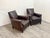 Contemporary Pair of Restoration Hardware Leather Chairs For Sale - Image 3 of 10