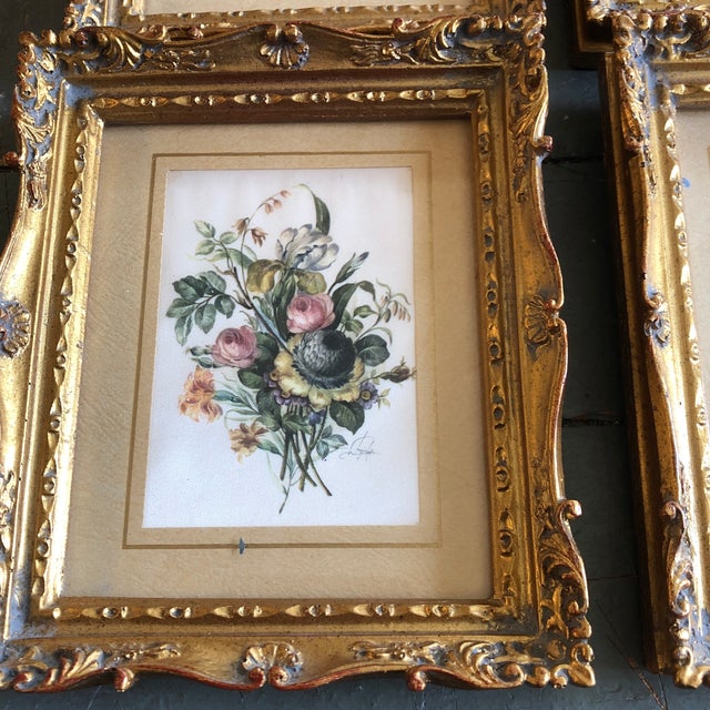 1950’s Gallery Wall Collection4 Impressionist Small Floral Prints