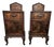 Italian Art Deco Nightstands in Burl Walnut, 1940s, Set of 2 For Sale