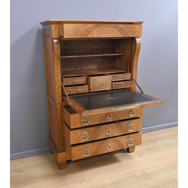 Wood Mid-19th Century Restoration Walnut Secretary Desk For Sale - Image 7 of 18