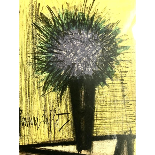 Bernard Buffet Original Purple Flowers Lithograph / 1960s Mid Century Expressionist Still Life Original Print For Sale In Cleveland - Image 6 of 8