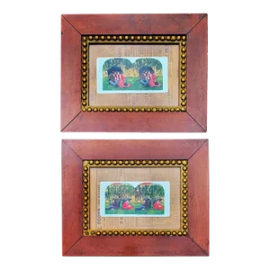 Pair of Beautifully Framed 19th Century Married Couple Stereo Cards Wedding Gift