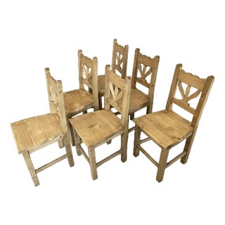 Spruce Dining Chairs, Set of 6 For Sale
