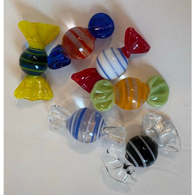 Late 20th Century Vintage Petite Glass Candy Pieces - Set of Six For Sale - Image 5 of 5