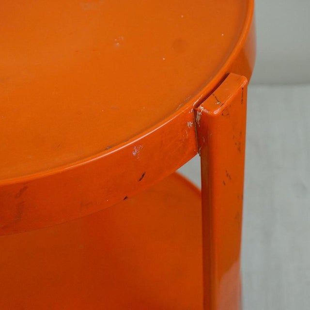 Plastic Space Age Italian Orange Plastic Trolley, 1970s For Sale - Image 7 of 11