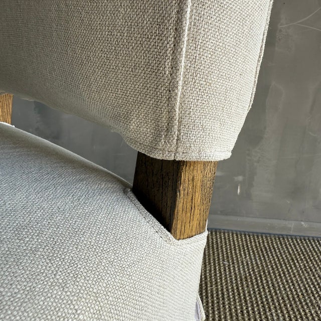 Not Yet Made - Made To Order Reese Slip Covered Dining Chair in Belgian Linen Flax For Sale - Image 5 of 8