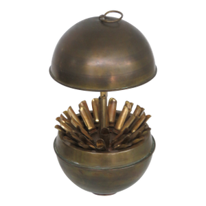 Argentina Brass Globe Sphere Cigarette Holder Dispenser 4682b