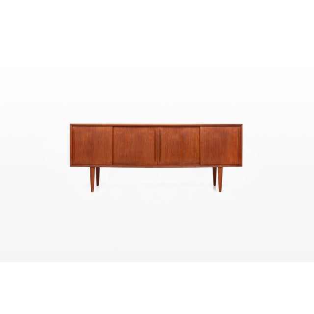 Bowed Teak Sideboard by H.P. Hansen, 1960s For Sale - Image 14 of 14