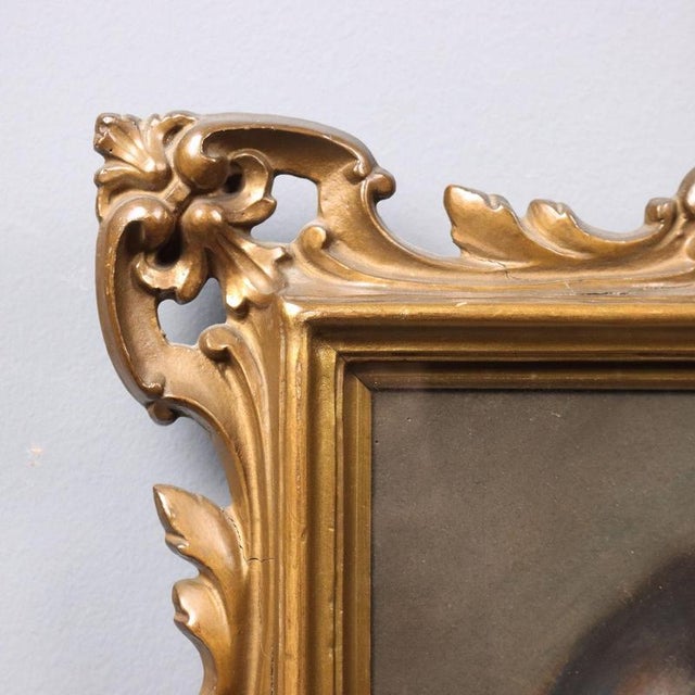 Paper Piero Galanti, Portrait of a Boy, 20th Century, Crayon on Cardboard, Framed For Sale - Image 7 of 11