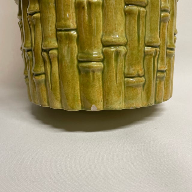 1970s 1970s Vintage Faux Bamboo Ceramic Umbrella Stand For Sale - Image 5 of 6
