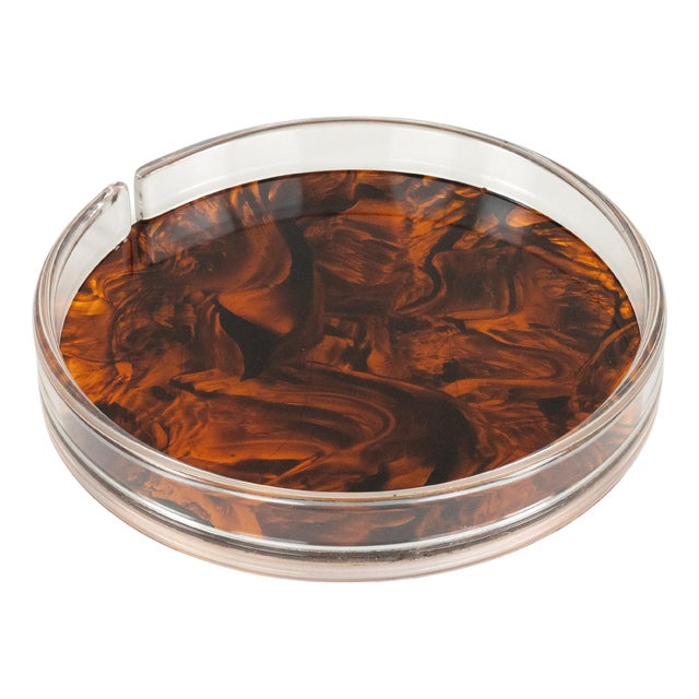 Mid-Century Faux Tortoiseshell Serving Tray in the style of Christian Dior, Italy, 1970s For Sale