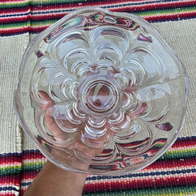 Glass Antique American Pressed Flint Glass Compote, Scallop Pattern, Circa 1850 For Sale - Image 7 of 12