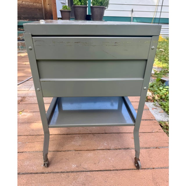 Vintage Steel-Parts MFG Co. Chicago Industrial Steel Storage Cabinet For Sale - Image 6 of 11