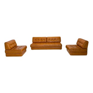 Daybed and Lounge Chairs in Leather from Wittmann, Set of 3 For Sale