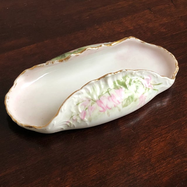 Victorian Antique French Porcelain Calling Card Tray For Sale - Image 3 of 12