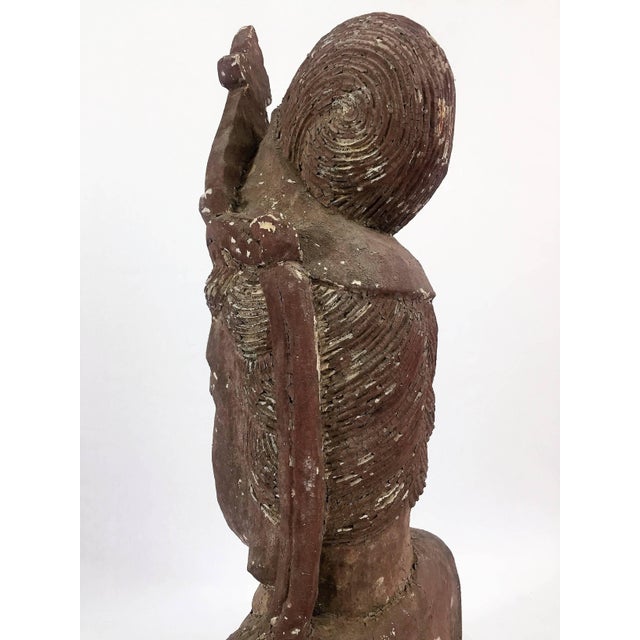 Chinese Artist, Large Bust of a Boddhisattva, 19th Century, Carved Wood For Sale - Image 6 of 9