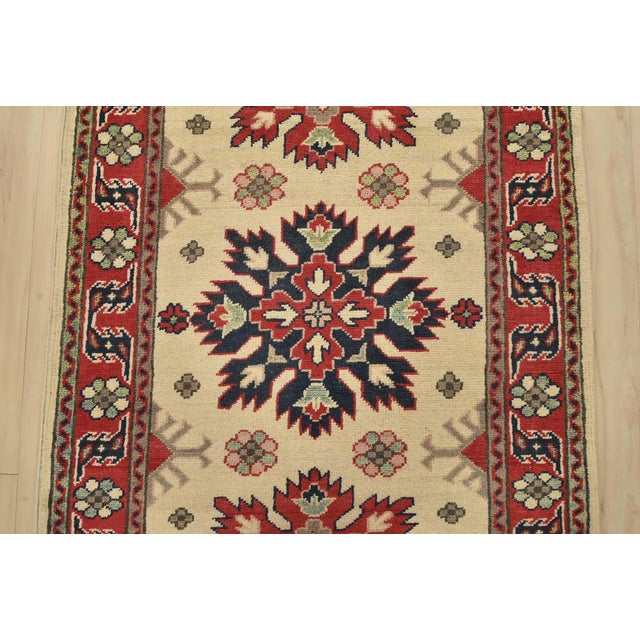 2020s Kazak Runner 2’8” X 9’1” Beige Wool Traditional Hand-Knotted Oriental Rug For Sale - Image 5 of 12