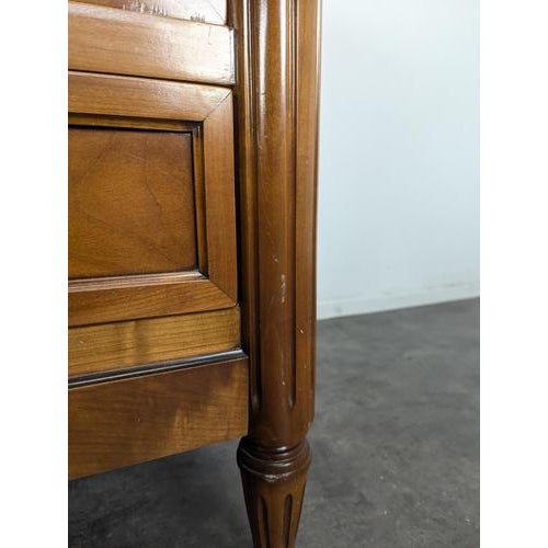 Louis XVI Style Cherrywood Chest of Drawers with Marble Top For Sale - Image 9 of 10