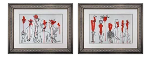 2 Alexander Calder Original Color Lithograph (Set of 2) Limited Edition W/Frame Included