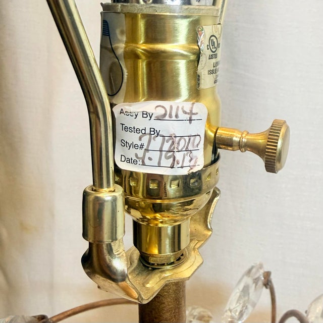 Late 20th Century Fine Art Handcrafted Lighting Crystal Laurel Table Lamp For Sale - Image 10 of 12