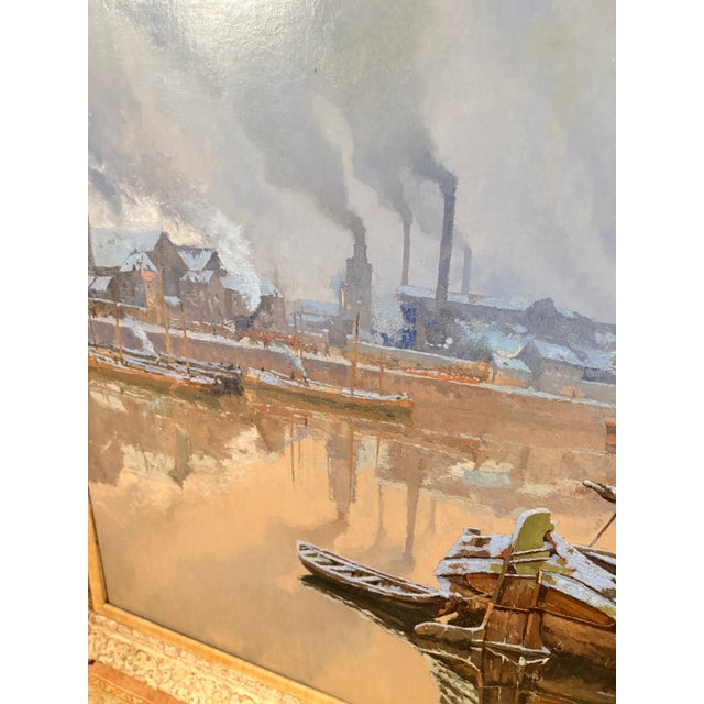 Monumental Paul Leduc Seine River Winter Paris Landscape C. 1911 For Sale - Image 15 of 18