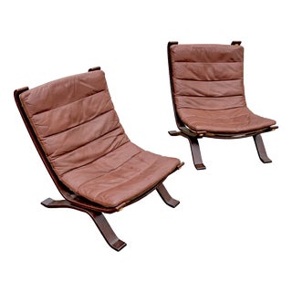 Focus Armchairs in Leather from Bramin Møbler, 1970s, Set of 2 For Sale