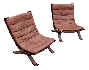 Focus Armchairs in Leather from Bramin Møbler, 1970s, Set of 2