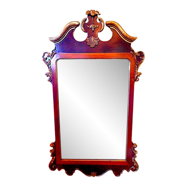 Mid 20th C. Mahogany and Gilt Painted Mirror For Sale