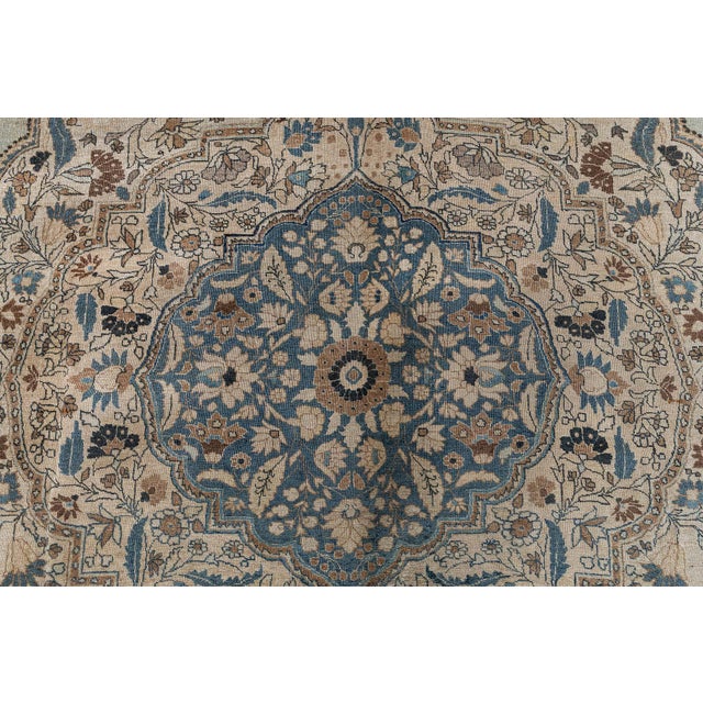 Antique Persian Tabriz Botanic Design Handmade Wool Carpet For Sale - Image 9 of 10