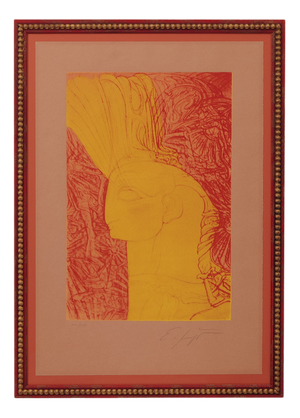 Ernst Fuchs, Head of a Cherub, 1982, Paper