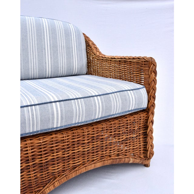 Michael Taylor Braided Wicker Loveseat For Sale - Image 13 of 14
