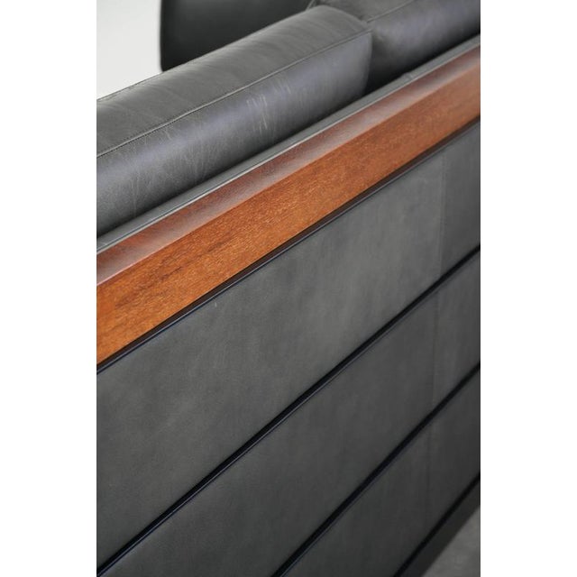 Art Deco Black Cowhide Leather and Wood 3-Seater Sofas from Schuitema, Set of 2 For Sale - Image 17 of 18
