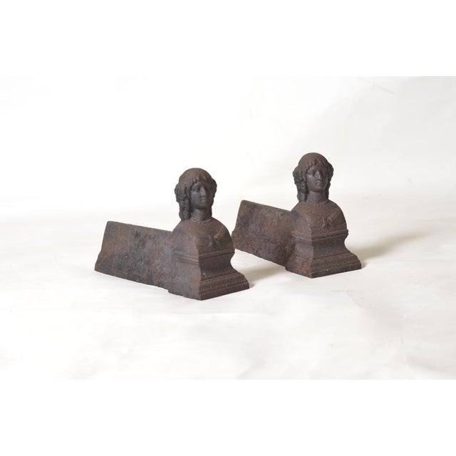 19th Century Cast Iron Andirons, 1890s, Set of 2 For Sale - Image 5 of 9