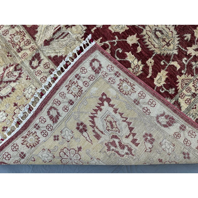 Burgundy Sultanabad Hand-Knotted Wool Rug - 6'7" X 9'7" For Sale - Image 12 of 12