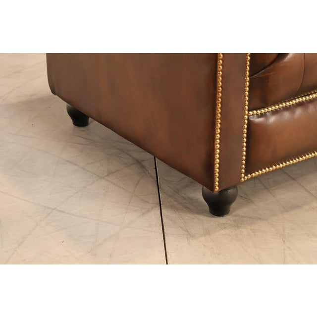 Brown Chesterfield Style Brown Tufted Leather Club Chair For Sale - Image 8 of 16