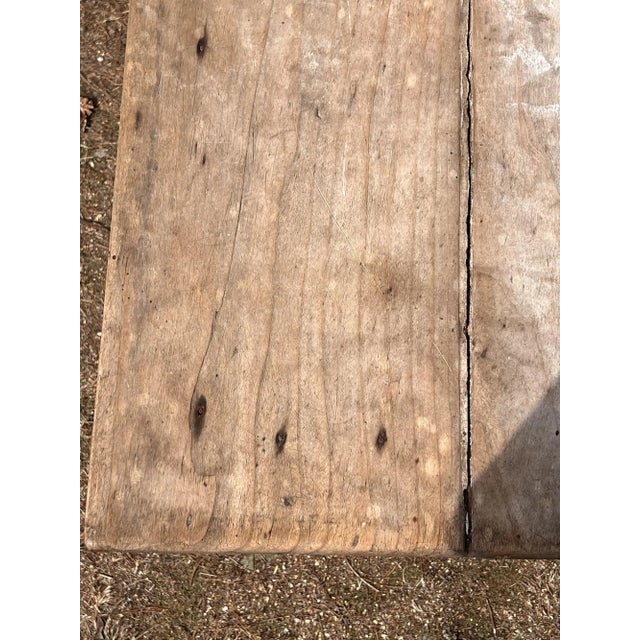 Early 19th Century Provincial Farmhouse Work Table, Scrubbed Fruitwood For Sale - Image 12 of 13