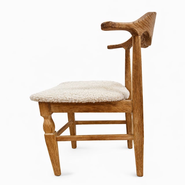 Brutalist Mid-Century Danish Oak Dining Chairs by Henning Kjærnulf, 1960s, Set of 6 For Sale - Image 3 of 12