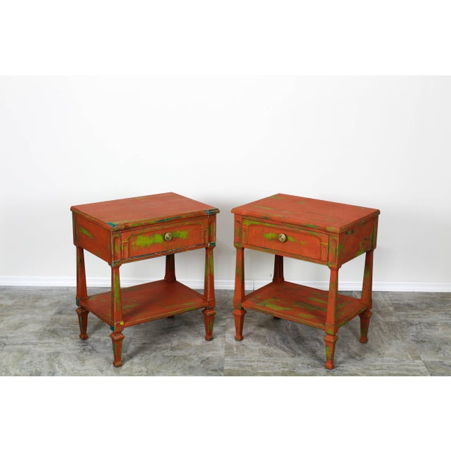 Vintage Mid Century Rainbow Nightstands - a Pair, Shabby Chic Nightstands