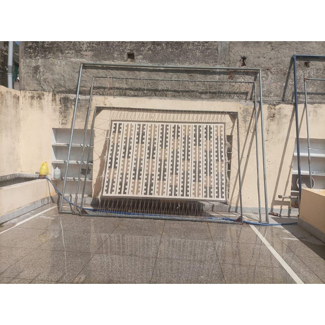 Textile Handmade Cotton Rug, Natural Vegetable Dyed, Beige and White Marianne Rug - 6'x9' For Sale - Image 7 of 12