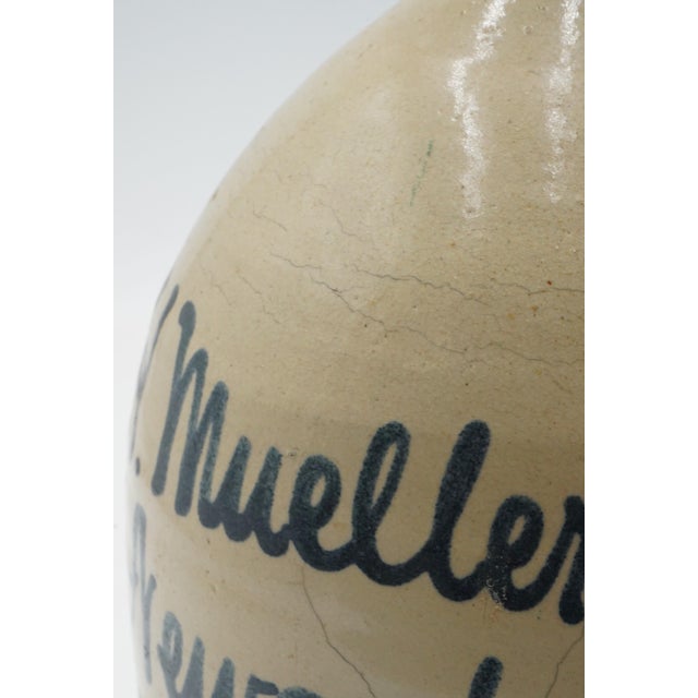 Ceramic p.h. Mueller Blue Stoneware Crock Jug For Sale - Image 7 of 10
