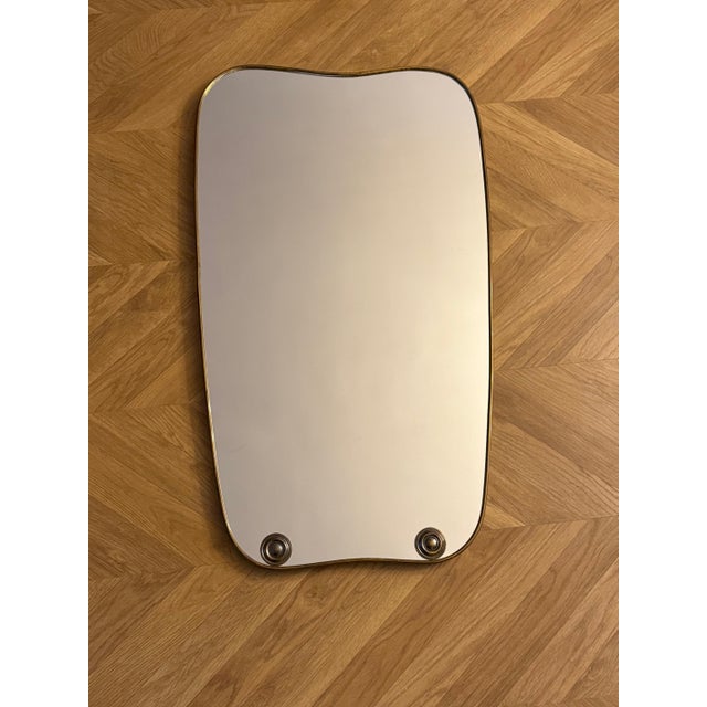 Italian Modernist Gilded Brass Mirror in the style of Gio Ponti, 1960s For Sale - Image 18 of 18
